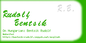 rudolf bentsik business card